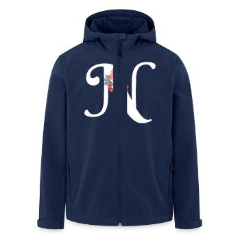 Letter n Minimalist Flowers - Men’s Recycled Softshell Jacket by Stanley/Stella - navy - Front - AI Model Male 185 light (185cm)