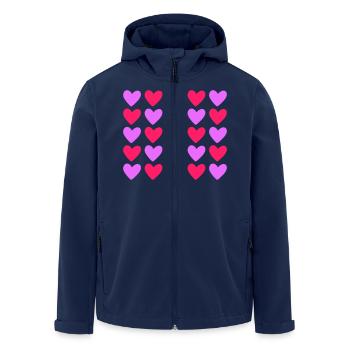 Herzen Bunt Liebe Herz - Recycelte Männer Softshell-Jacke von Stanley/Stella - Navy - Vorne - AI Model Male 185 light (185cm)