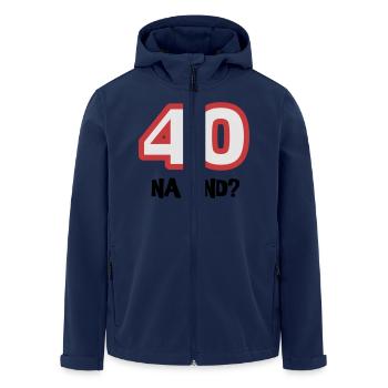 Zum 40. Geburtstag ein Shirt „40 na und?“ - Recycelte Männer Softshell-Jacke von Stanley/Stella - Navy - Vorne - AI Model Male 185 light (185cm)