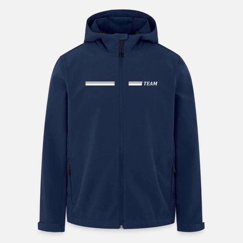 Team Strich - Recycelte Männer Softshell-Jacke von Stanley/Stella - Navy