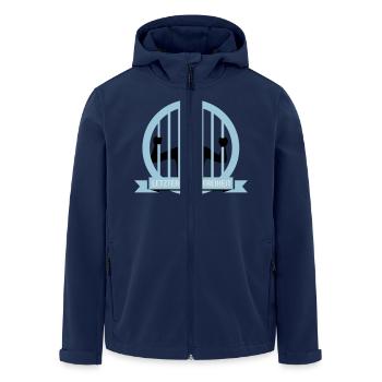 JGA Junggesellen Abschied Hochzeit Ehe Heirat - Recycelte Männer Softshell-Jacke von Stanley/Stella - Navy - Vorne - AI Model Male 185 light (185cm)