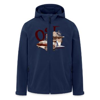 ostfreundschaft ddr - Recycelte Männer Softshell-Jacke von Stanley/Stella - Navy - Vorne - AI Model Male 185 light (185cm)