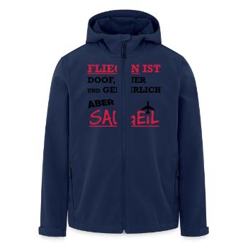 fliegen ist saugeil - Recycelte Männer Softshell-Jacke von Stanley/Stella - Navy - Vorne - AI Model Male 185 light (185cm)