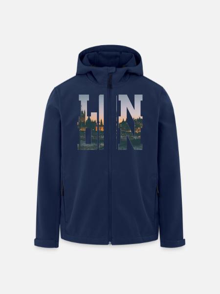 London Stadt Typographie - Recycelte Männer Softshell-Jacke von Stanley/Stella - Navy