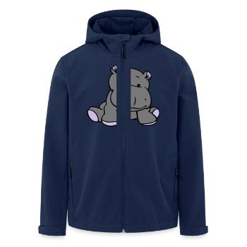 Hippo- / Nilpferd- / Flusspferd-Baby (3C) - Recycelte Männer Softshell-Jacke von Stanley/Stella - Navy - Vorne - AI Model Male 185 light (185cm)
