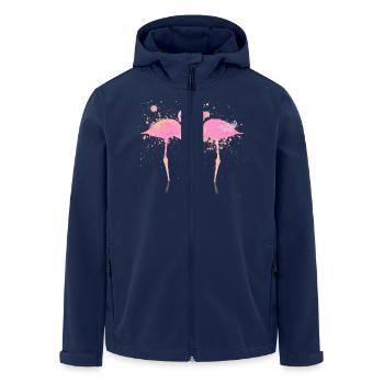 flamants roses - Veste softshell homme en polyester recyclé Stanley/Stella - marine - Devant - AI Model Male 185 light (185cm)