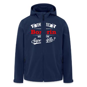 Boxer Boxerin Boxen Boxing Boxkampf Kampfsport - Recycelte Männer Softshell-Jacke von Stanley/Stella - Navy - Vorne - AI Model Male 185 light (185cm)