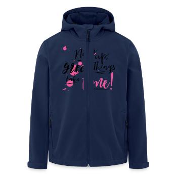 Never give up - Recycelte Männer Softshell-Jacke von Stanley/Stella - Navy - Vorne - AI Model Male 185 light (185cm)