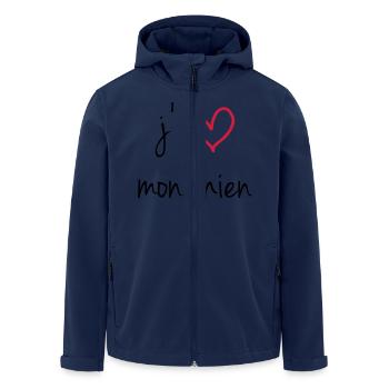 i love my dog - Men’s Recycled Softshell Jacket by Stanley/Stella - navy - Front - AI Model Male 185 light (185cm)