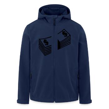 Dollar Geld - Recycelte Männer Softshell-Jacke von Stanley/Stella - Navy - Vorne - AI Model Male 185 light (185cm)