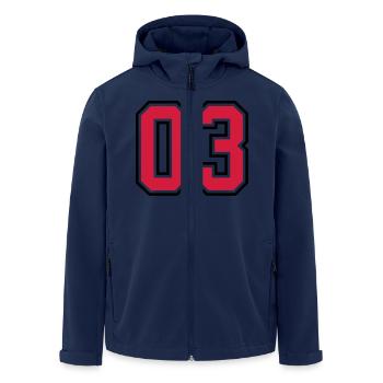 03 sports jersey football number - Recycelte Männer Softshell-Jacke von Stanley/Stella - Navy - Vorne - AI Model Male 185 light (185cm)