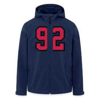 92 sports jersey football number - Men’s Recycled Softshell Jacket by Stanley/Stella - navy - Front - AI Model Male 185 light (185cm)