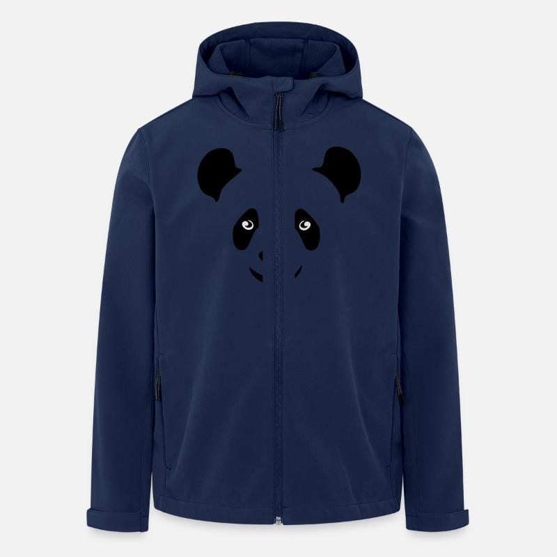 panda teddy bär gesicht kopf süß niedlich - Recycelte Männer Softshell-Jacke von Stanley/Stella - Navy