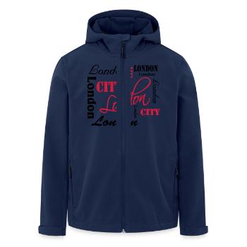 London - Men’s Recycled Softshell Jacket by Stanley/Stella - navy - Front - AI Model Male 185 light (185cm)