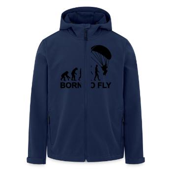 Evolution Parachute jumping - Men’s Recycled Softshell Jacket by Stanley/Stella - navy - Front - AI Model Male 185 light (185cm)