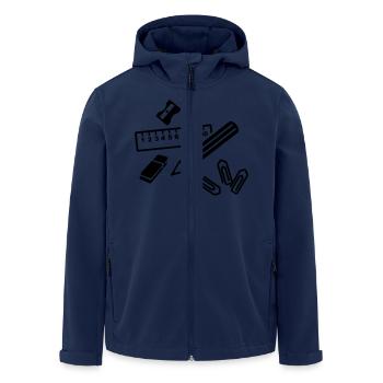 Office - Men’s Recycled Softshell Jacket by Stanley/Stella - navy - Front - AI Model Male 185 light (185cm)