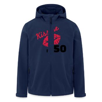 Kiss me 50 Anniversaire - Veste softshell homme en polyester recyclé Stanley/Stella - marine - Devant - AI Model Male 185 light (185cm)