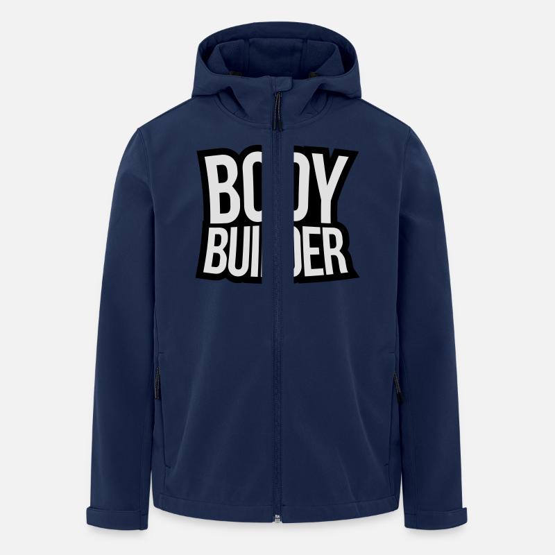 Bodybuilder text - Men’s Recycled Softshell Jacket by Stanley/Stella - navy