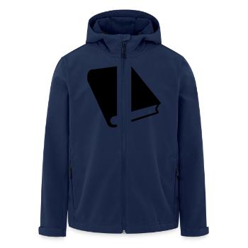 cartoon vector book reader bookseller writer - Men’s Recycled Softshell Jacket by Stanley/Stella - navy - Front - AI Model Male 185 light (185cm)