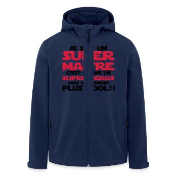 un maître carrément cool qu'un super-héros - Veste softshell homme en polyester recyclé Stanley/Stella - marine - Devant - AI Model Male 185 light (185cm)
