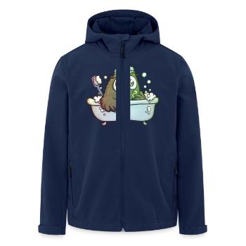 Eule in der Badewanne - Recycelte Männer Softshell-Jacke von Stanley/Stella - Navy - Vorne - AI Model Male 185 light (185cm)