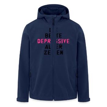 Depressiver - Depressive - Depressiv - Bipolar - Recycelte Männer Softshell-Jacke von Stanley/Stella - Navy - Vorne - AI Model Male 185 light (185cm)