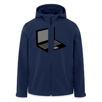 laptop notebook tablet computer pc mobil bildschir - Recycelte Männer Softshell-Jacke von Stanley/Stella - Navy - Vorne - AI Model Male 185 light (185cm)