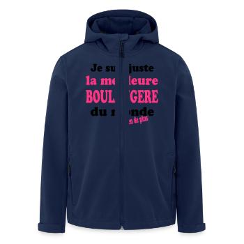 Je suis juste la meilleure boulangère du monde - Men’s Recycled Softshell Jacket by Stanley/Stella - navy - Front - AI Model Male 185 light (185cm)