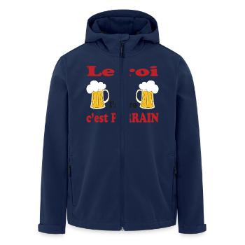 Le roi de l'apero c'est parrain - Veste softshell homme en polyester recyclé Stanley/Stella - marine - Devant - AI Model Male 185 light (185cm)