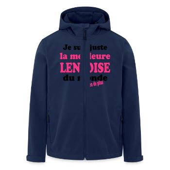 Je suis juste la meilleure lensoise du monde - Veste softshell homme en polyester recyclé Stanley/Stella - marine - Devant - AI Model Male 185 light (185cm)