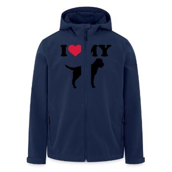 Border Terrier - Men’s Recycled Softshell Jacket by Stanley/Stella - navy - Front - AI Model Male 185 light (185cm)
