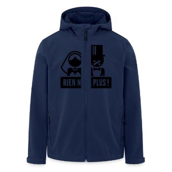 Rien Ne Va Plus ! (Fiancé, Marié, Mariage, Noce) - Veste softshell homme en polyester recyclé Stanley/Stella - marine - Devant - AI Model Male 185 light (185cm)