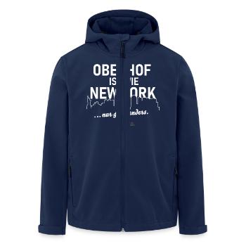 Oberhof ist wie New York - Recycelte Männer Softshell-Jacke von Stanley/Stella - Navy - Vorne - AI Model Male 185 light (185cm)