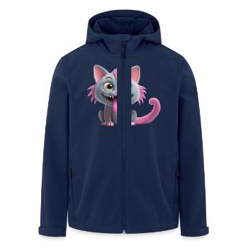 Cat monster creepy and cute - Men’s Recycled Softshell Jacket by Stanley/Stella - navy - Front - AI Model Male 185 light (185cm)