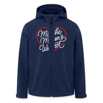 Manche mögens weinrot - Recycelte Männer Softshell-Jacke von Stanley/Stella - Navy - Vorne - AI Model Male 185 light (185cm)