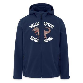 Velociraptor Is My Spirit Animal - Recycelte Männer Softshell-Jacke von Stanley/Stella - Navy - Vorne - AI Model Male 185 light (185cm)