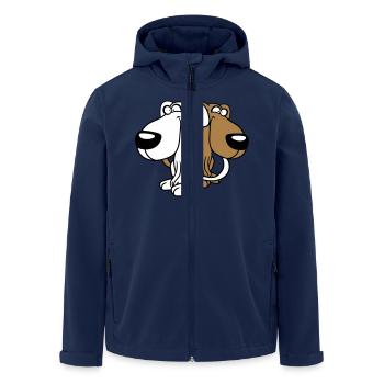 2 Dog Friends Team Crazy Funny Crew Brothers - Men’s Recycled Softshell Jacket by Stanley/Stella - navy - Front - AI Model Male 185 light (185cm)