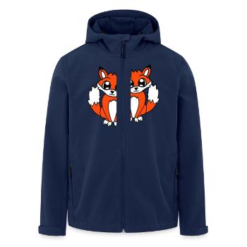 2 Foxes Friends Red Fox Two Wild Animals Team - Men’s Recycled Softshell Jacket by Stanley/Stella - navy - Front - AI Model Male 185 light (185cm)