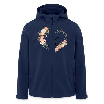 Floral gold heart letter k - Men’s Recycled Softshell Jacket by Stanley/Stella - navy - Front - AI Model Male 185 light (185cm)