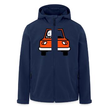 Vogel Auto fahren Autofahrer Führerschein mobil - Recycelte Männer Softshell-Jacke von Stanley/Stella - Navy - Vorne - AI Model Male 185 light (185cm)