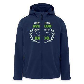 Fier d’être Aviateur et Passionné de la Rando - Veste softshell homme en polyester recyclé Stanley/Stella - marine - Devant - AI Model Male 185 light (185cm)