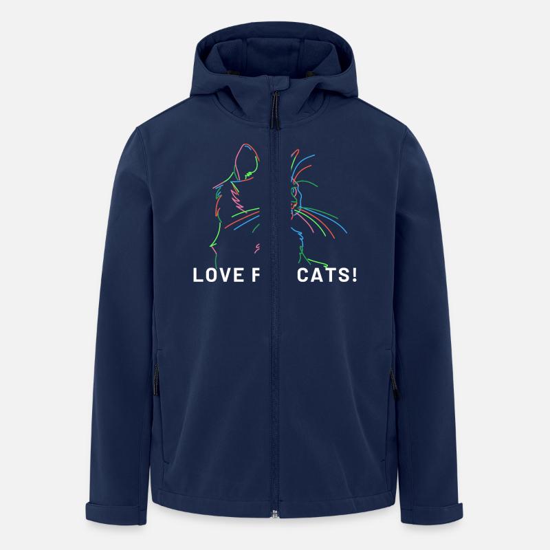 Katzen-Kunstlinien - Recycelte Männer Softshell-Jacke von Stanley/Stella - Navy