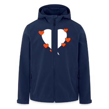 Bulle de dialogue avec des cœurs - Veste softshell homme en polyester recyclé Stanley/Stella - marine - Devant - AI Model Male 185 light (185cm)