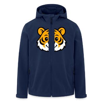 Tiger Gesicht - Recycelte Männer Softshell-Jacke von Stanley/Stella - Navy - Vorne - AI Model Male 185 light (185cm)