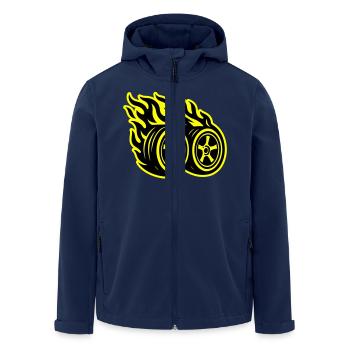 Autoreifen Flamme - Recycelte Männer Softshell-Jacke von Stanley/Stella - Navy - Vorne - AI Model Male 185 light (185cm)