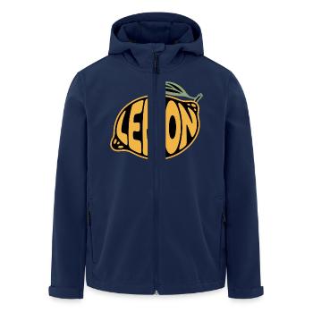 Lemon - Cool Fruit Logo - Men’s Recycled Softshell Jacket by Stanley/Stella - navy - Front - AI Model Male 185 light (185cm)