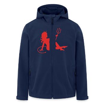 Devil Mudflap Girl - Men’s Recycled Softshell Jacket by Stanley/Stella - navy - Front - AI Model Male 185 light (185cm)