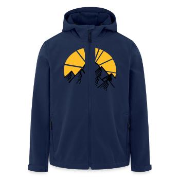 berge - Recycelte Männer Softshell-Jacke von Stanley/Stella - Navy - Vorne - AI Model Male 185 light (185cm)