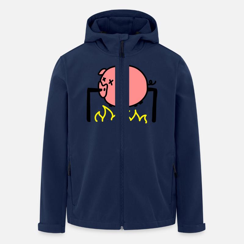 Schwein Grillen - Recycelte Männer Softshell-Jacke von Stanley/Stella - Navy