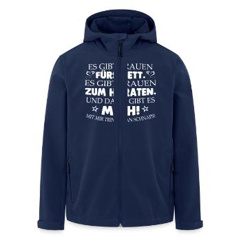 Mit mir trinkt man Schnaps! - Recycelte Männer Softshell-Jacke von Stanley/Stella - Navy - Vorne - AI Model Male 185 light (185cm)